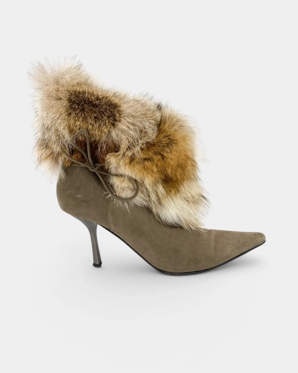 Bottines à talons en fourrure - 40 EU/ 10 US