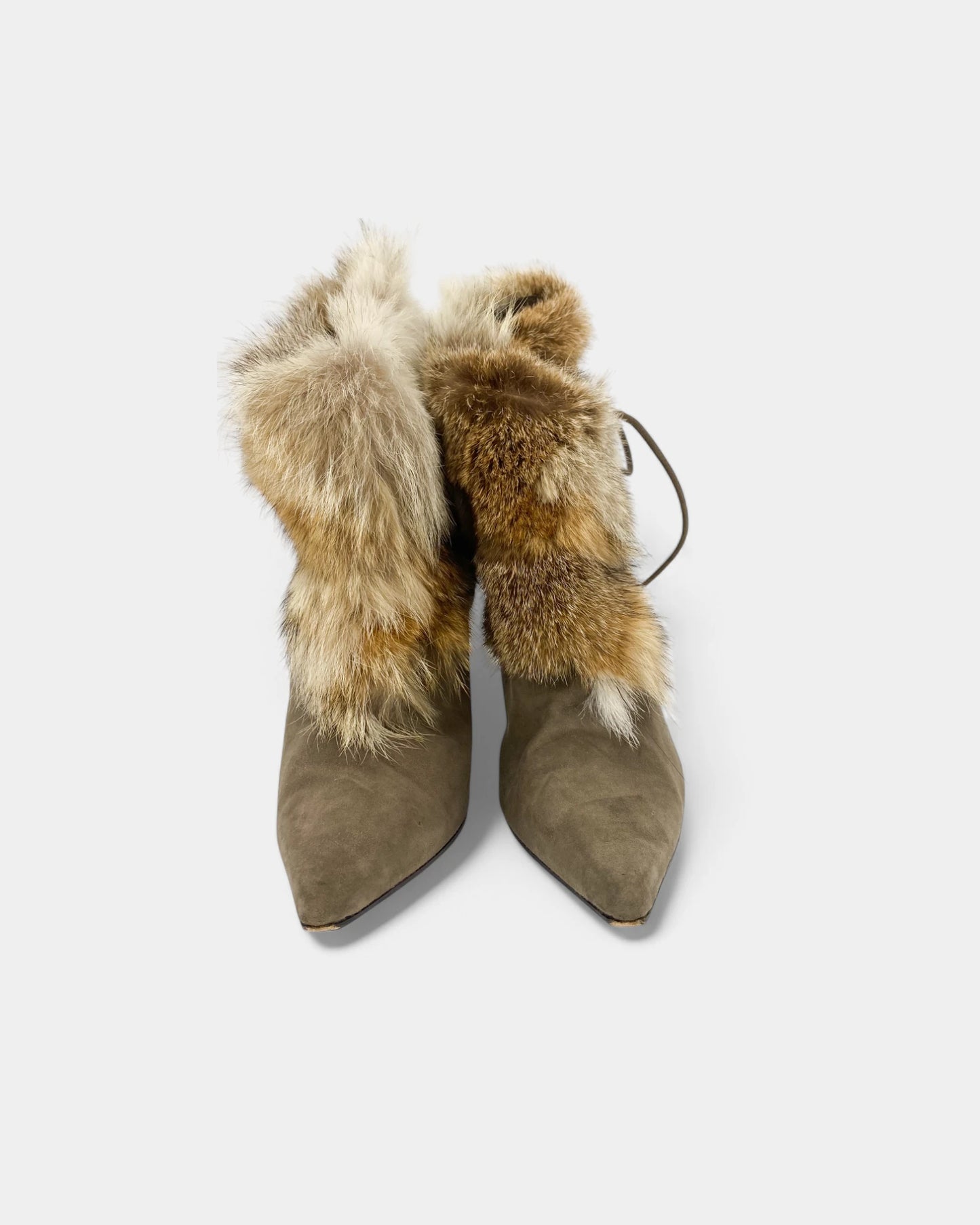 Bottines à talons en fourrure - 40 EU/ 10 US
