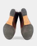 Brown wedge heel boots