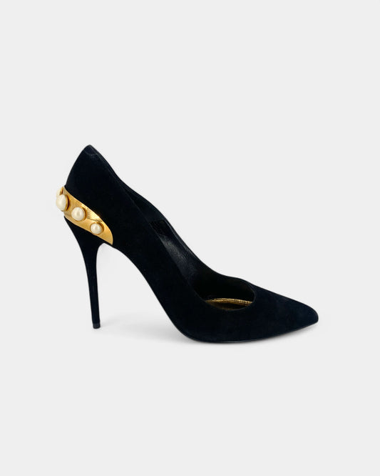 Escarpins noirs et dorés - 39.5 EU / 9.5 US
