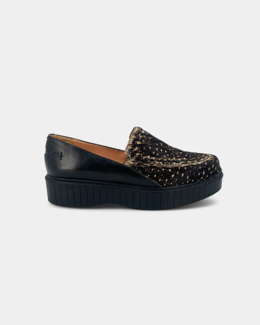 Mocassins noirs avec dessus en poil  - 38.5 EU / 8.5 US