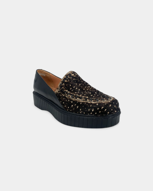 Mocassins noirs avec dessus en poil  - 38.5 EU / 8.5 US