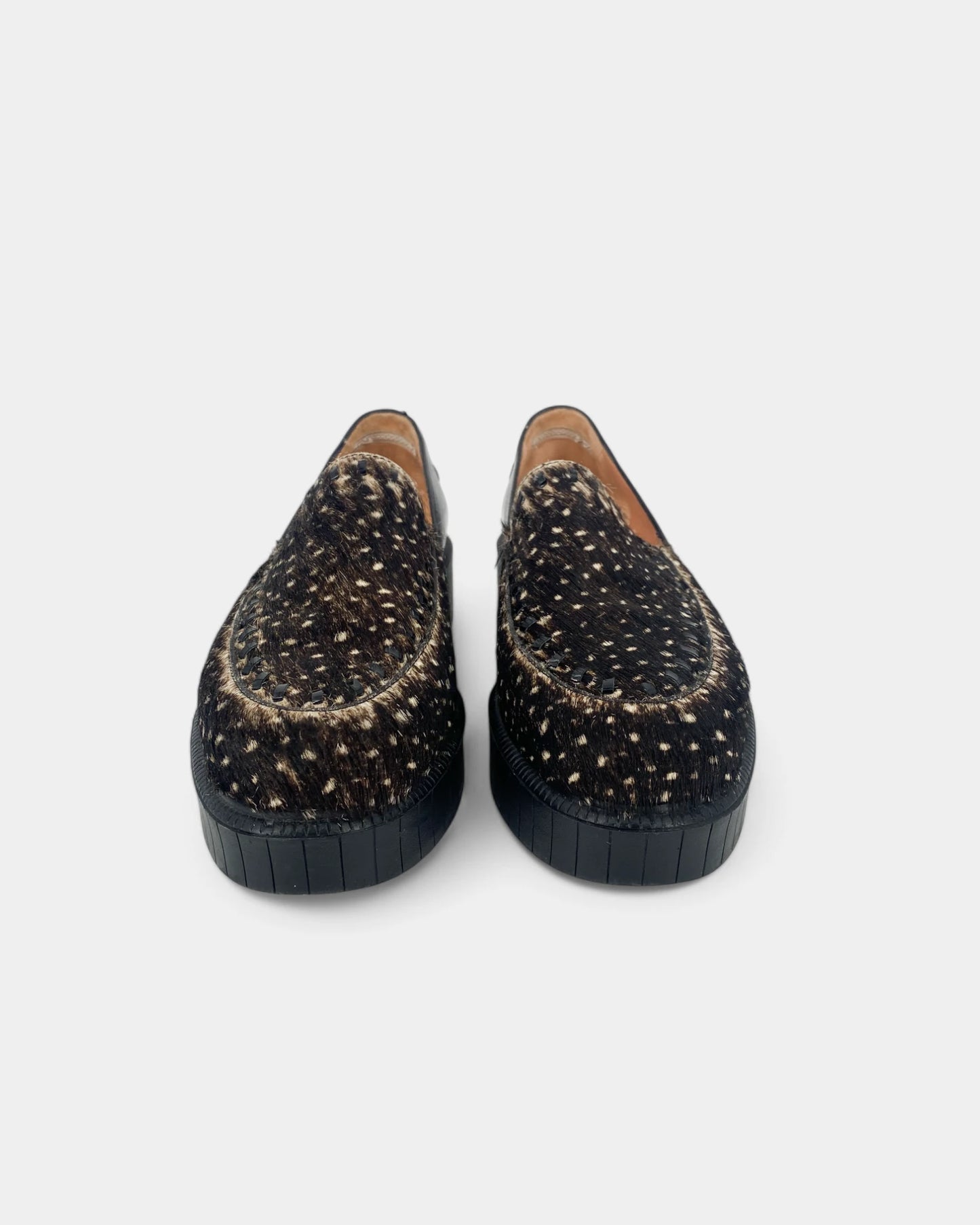 Mocassins noirs avec dessus en poil  - 38.5 EU / 8.5 US