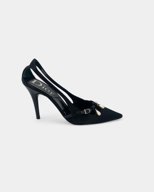 Escarpins noirs à perles - 36 EU / 6 US