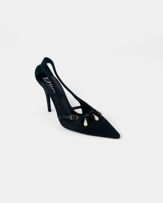 Escarpins noirs à perles - 36 EU / 6 US