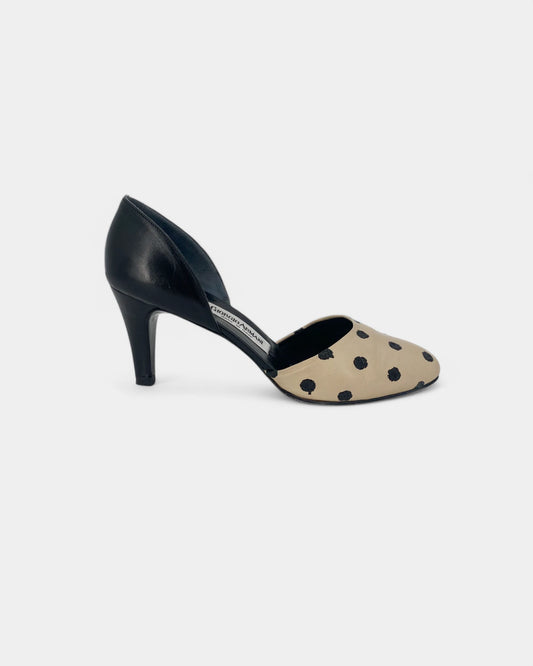 Escarpins blancs et noirs à pois - 36.5 EU / 6.5 US