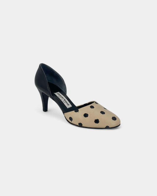 Escarpins blancs et noirs à pois - 36.5 EU / 6.5 US