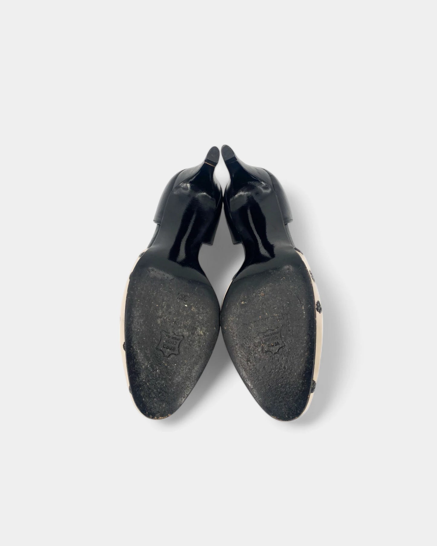 Escarpins blancs et noirs à pois - 36.5 EU / 6.5 US