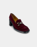 Mocassins en daim bordeaux