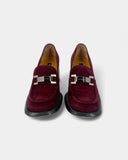 Mocassins en daim bordeaux