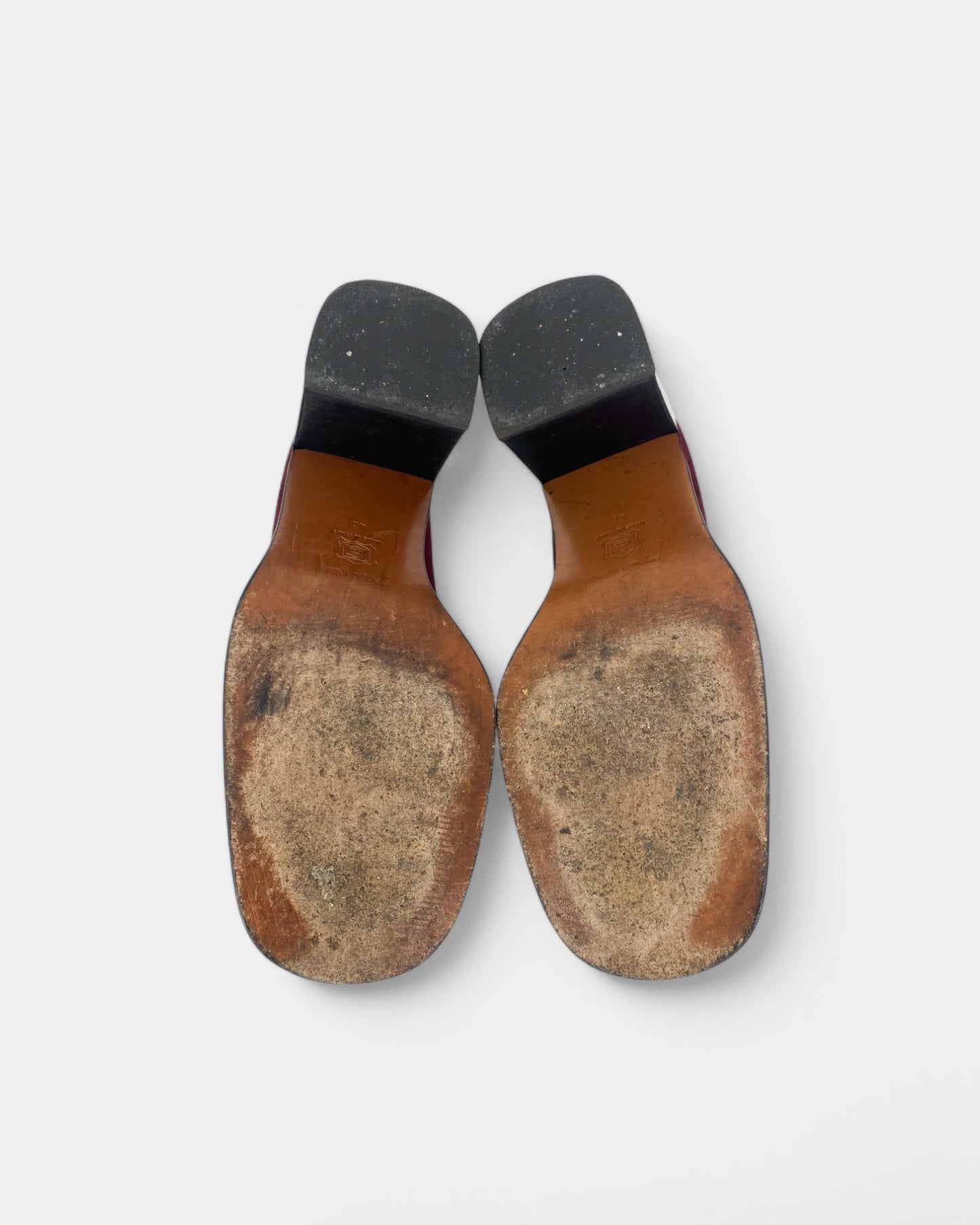 Burgundy suede loafers