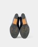 Bottines noires à talons compensés