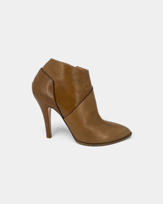 Camel-colored ankle boots