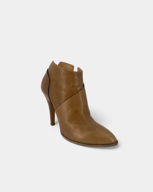 Camel-colored ankle boots