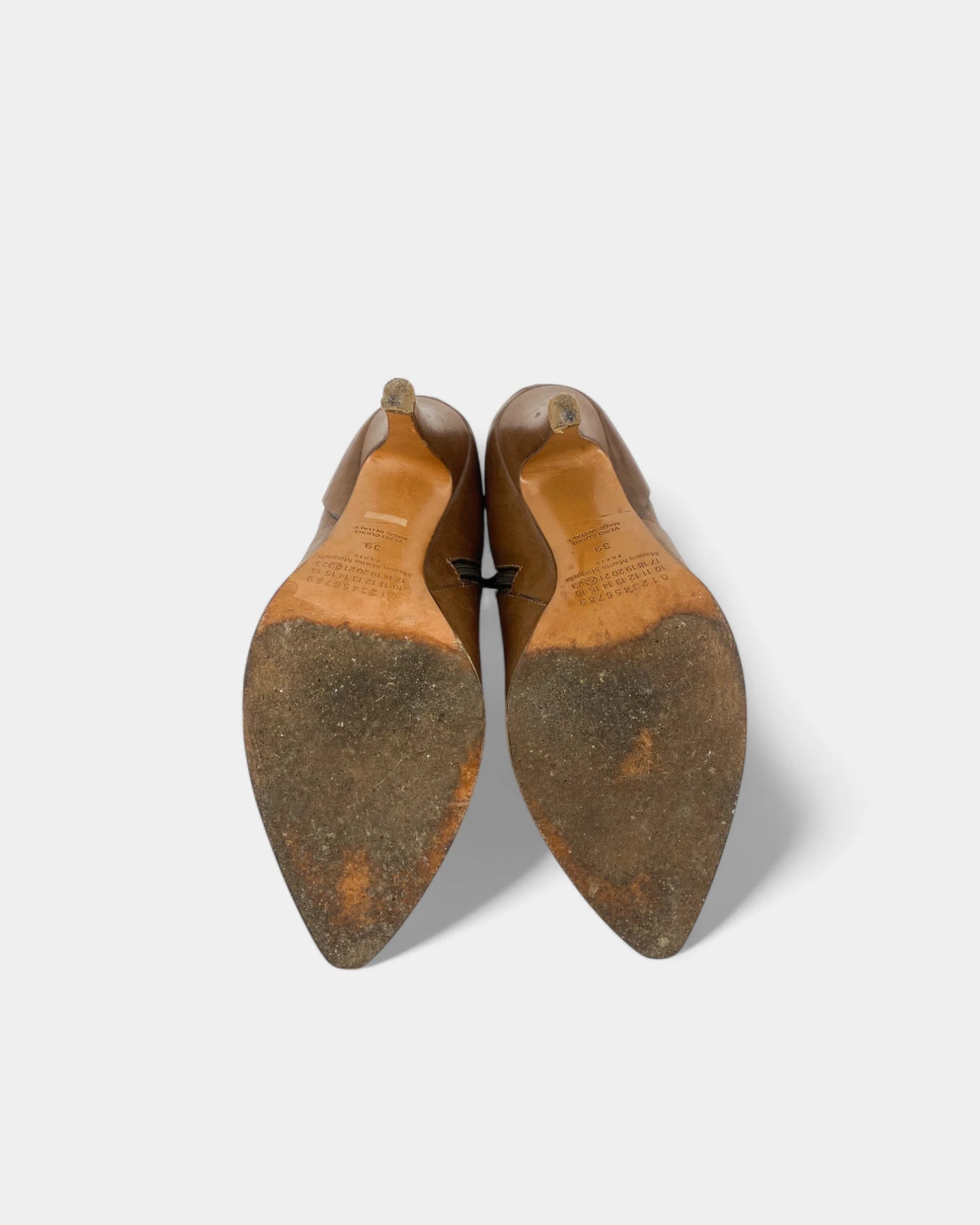 Camel-colored ankle boots
