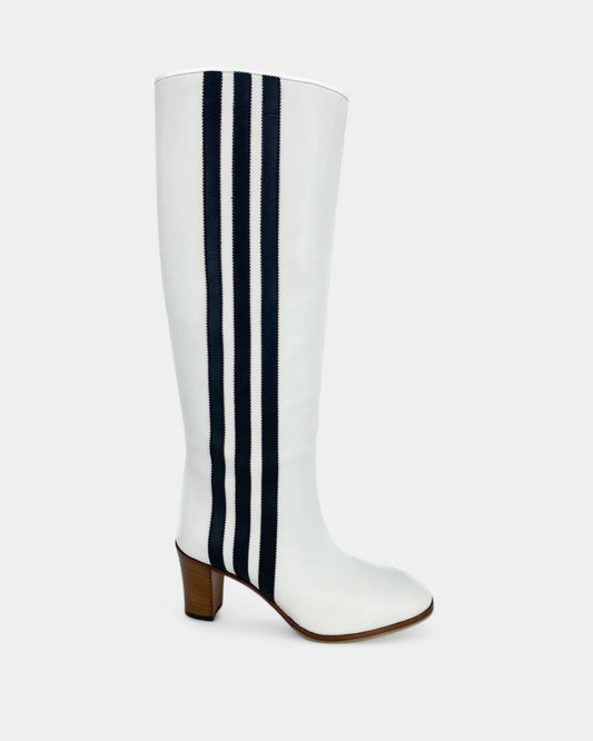 Bottes blanches à lignes noires - 35.5 EU / 5.5 US