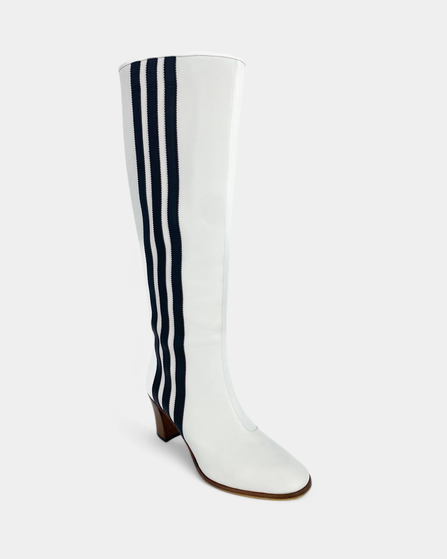 White boots with black lines
