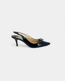Slingbacks vernies noires à noeuds - 37.5 EU / 6.5 US