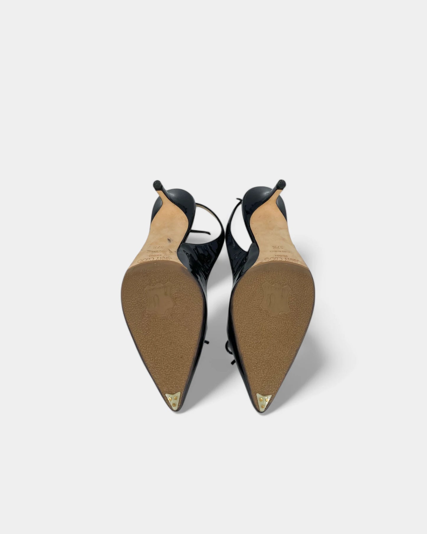 Slingbacks vernies noires à noeuds - 37.5 EU / 7.5 US