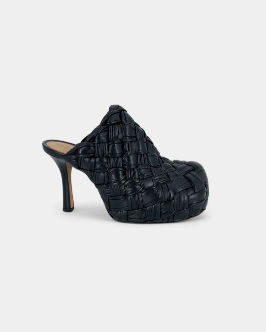 Mules noires à talons - 37.5 EU / 7.5 US