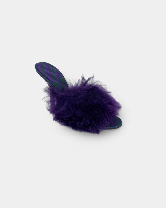 Mules violettes à fourrure - 38 EU / 8 US