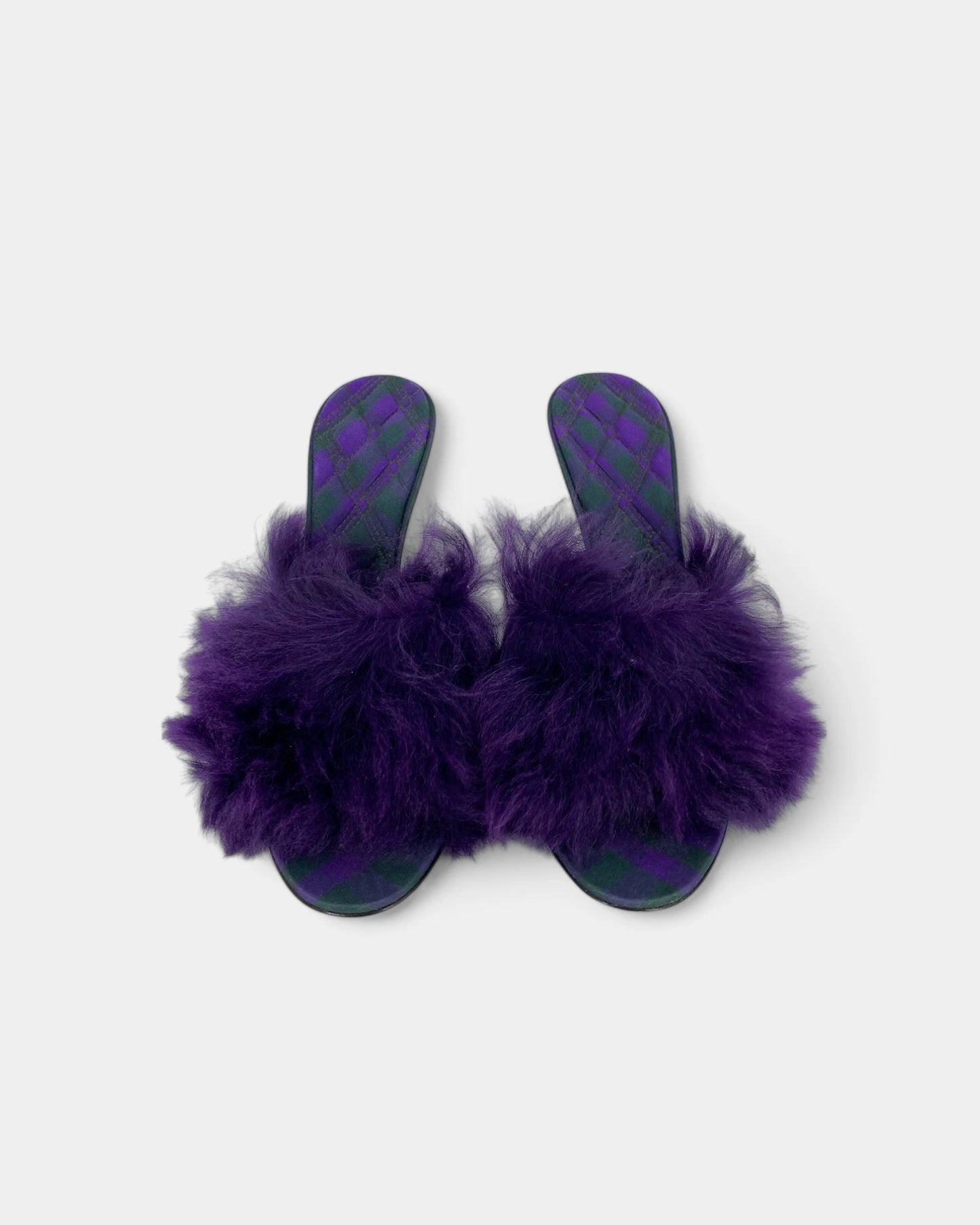 Mules violettes à fourrure - 39 EU / 9 US