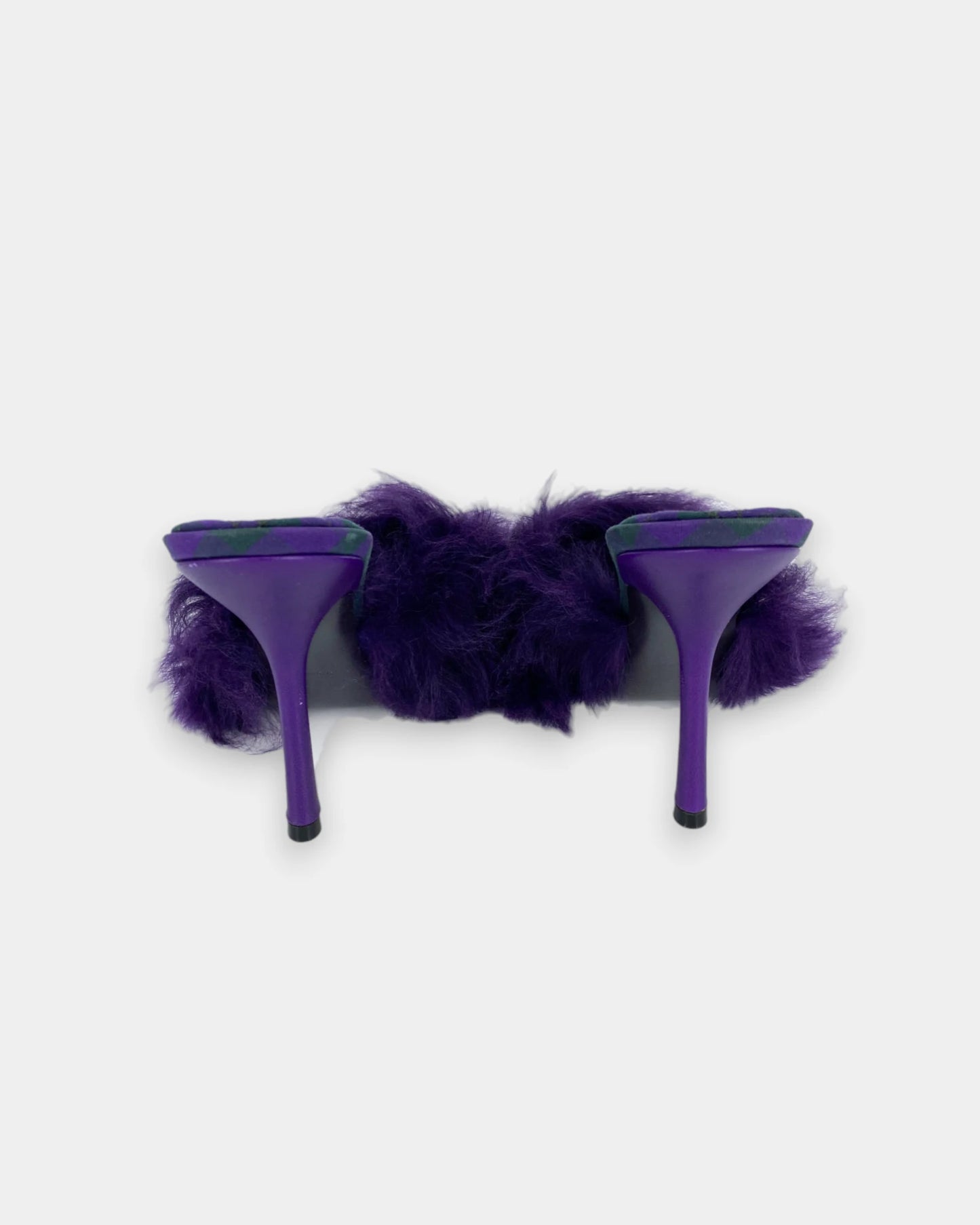 Mules violettes à fourrure - 39 EU / 9 US