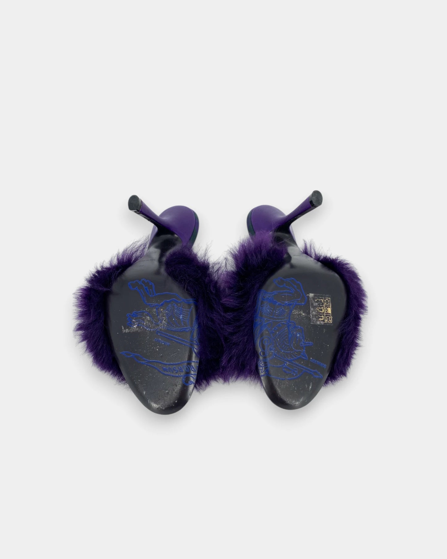 Mules violettes à fourrure - 39 EU / 9 US
