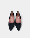 Escarpins noirs en velours et satin