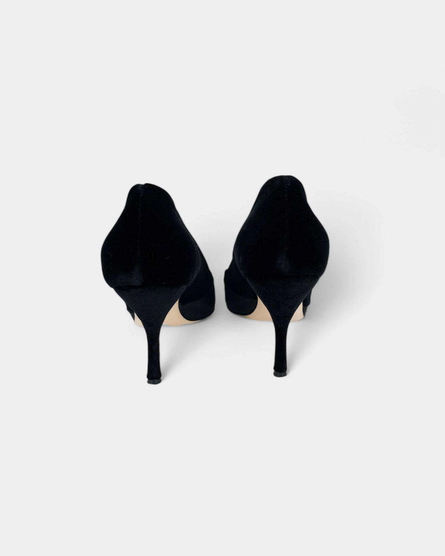 Escarpins noirs en velours et satin - 37 EU / 7 US