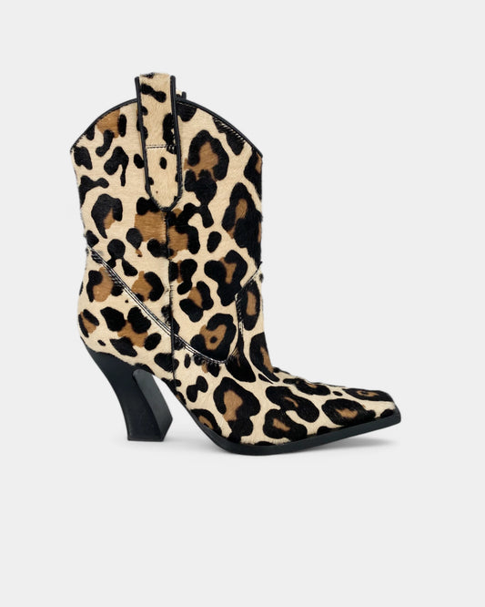 Leopard print ankle boots