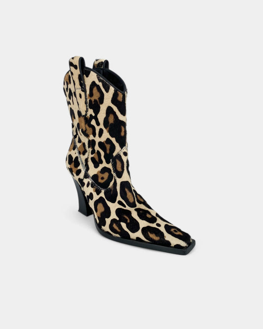 Leopard print ankle boots