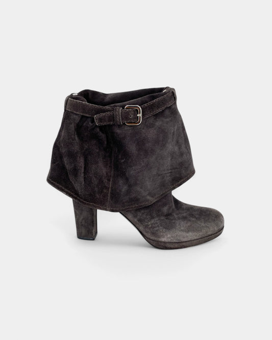 Bottes à revers en daim gris - 38 EU / 8 US