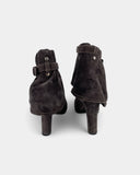 Bottes à revers en daim gris