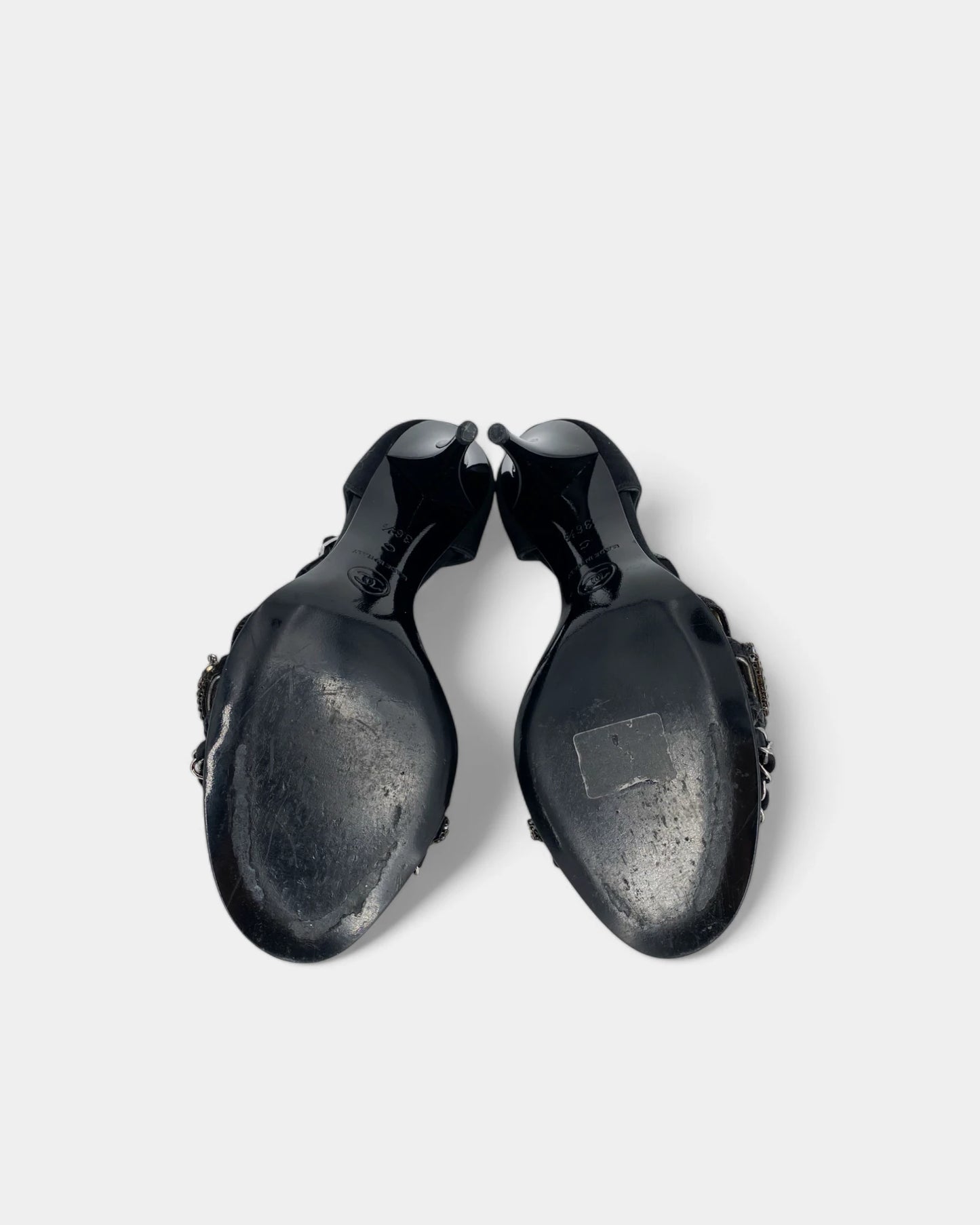 Sandales noires à talons - 36.5 EU / 6.5 US