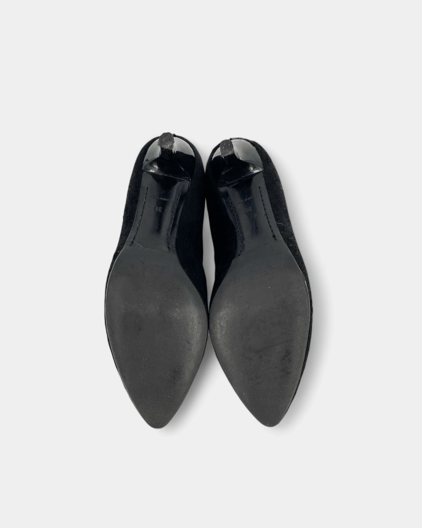 Black fur ankle boots