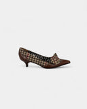 Escarpins en tweed marron