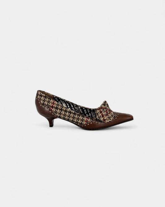 Escarpins en tweed marron