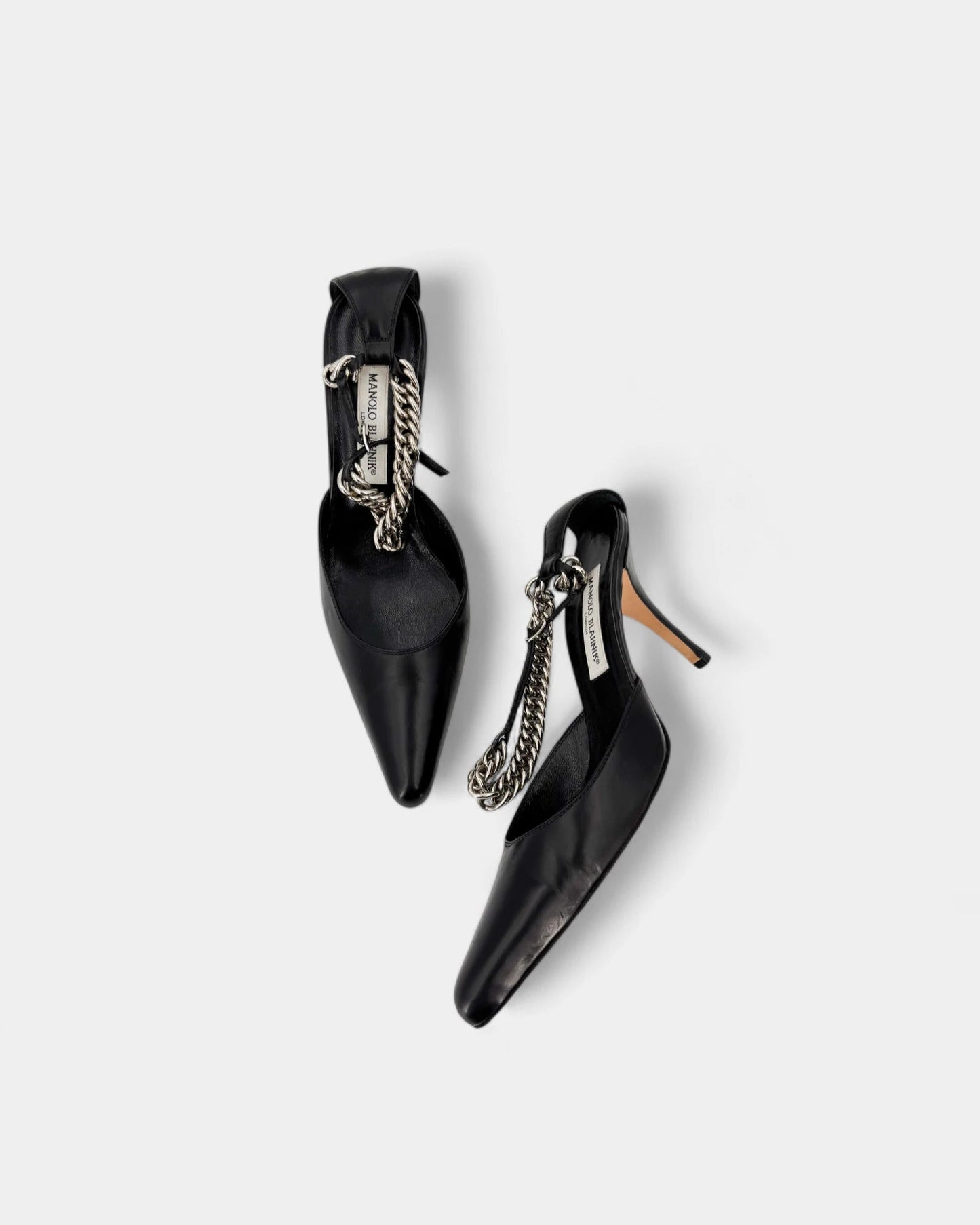 Slingbacks noirs accroche argentée