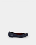 Ballerines souris en cuir marine