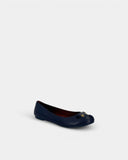 Ballerines souris en cuir marine