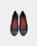 Ballerines souris en cuir marine