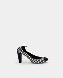 Escarpins vichy noirs et blancs à talon