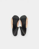 Mules rose poudré à clous dorés