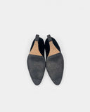 Bottines en daim noir à talon compensé