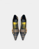 Escarpins tartan à épingle dorée