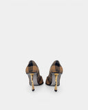 Escarpins tartan à épingle dorée