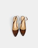Escarpins slingback marron glacé