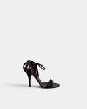 Sandales à talons en cuir brun