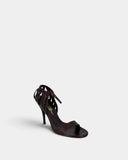 Sandales à talons en cuir brun